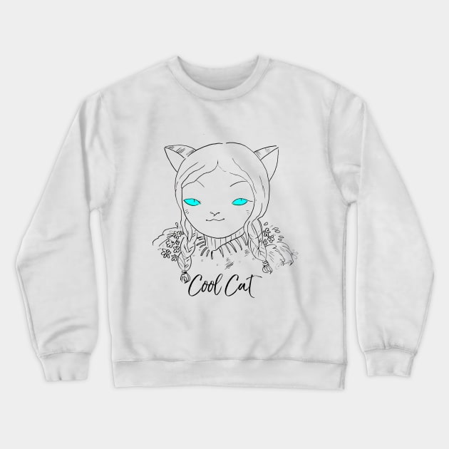 Cool Cat Crewneck Sweatshirt by FrancisTheThriller